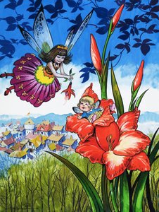 Babyfee in einer Blume von Jesus Blasco