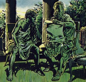 Philipp engagierte Aristoteles, um seinen Sohn zu unterrichten von Jesus Blasco