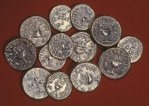 Ein Hort von Schekel, herodianisches Jerusalem, ca. 66-70 n. Chr. von Jewish School
