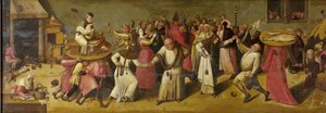 Kampf zwischen Karneval und Fasten von Jheronimus Bosch (manner of)
