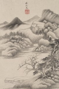 Landschaft im Stil verschiedener alter Meister: Im Stil von Dong Yuan, 1669