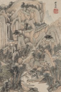 Landschaft im Stil verschiedener alter Meister: Im Stil von Ma Wan, 1669 von Wang Jian