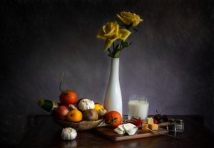 Rustikales Ernte Stillleben
