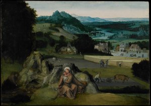 Die Rast auf der Flucht nach Ägypten (Das Wunderfeld des Weizens) um 1518-24