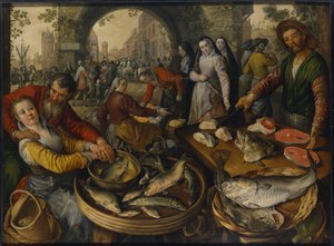 Ein Fischmarkt mit Ecce Homo