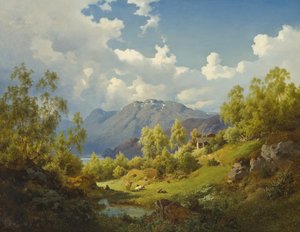 Landschaft, Motiv aus dem Numme-Tal in Norwegen, 1850 von Joachim Frich