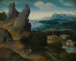 Landschaft mit der Flucht nach Ägypten von Joachim Patenier