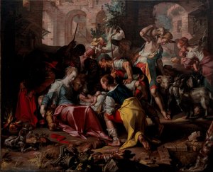 Die Anbetung der Hirten, 1598 von Joachim Wtewael or Utewael