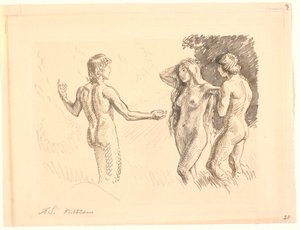 Adam und Eva werden von der Schlange versucht von Joakim Frederik Skovgaard