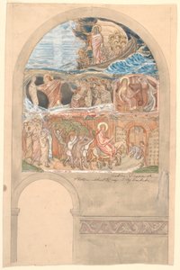 Nicht verwendeter früher Entwurf für die Nordwand des westlichen Querschiffs der Viborg Domkirke von Joakim Frederik Skovgaard