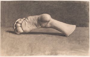Zeichnung nach Gips. Ein Fuß