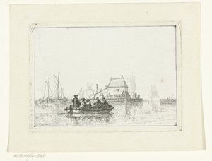 Ruderboot mit Passagieren auf dem IJ von Joan Berg