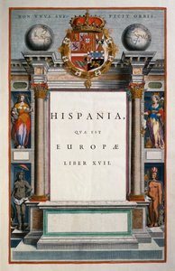 Hispania quae est Europae (Spanien), Buch XVII, Titelseite Band IX, Atlas Maior, von Joan Blaeu, Kupferstich, Amsterdam