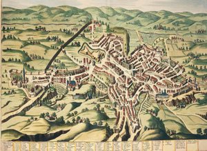 Italien, Perugia, Umbrien, Karte, Gravur aus Theatrum Civitatum et Admirandorum Italiae von Joan Blaeu