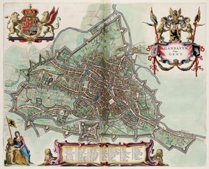 Karte von Gent, Belgien; aus Atlas van Loon von Joan Blaeu