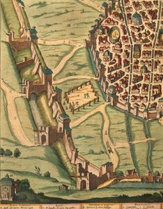 Karte von Bologna, aus Theatrum civitatum et admirandorum Italiae (Detail)
