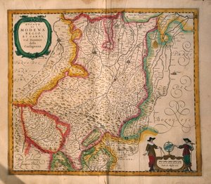 Karte von Modena aus Theatrum civitatum et admirandorum Italiae von Joan Blaeu, Gravur