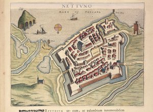 Karte von Nettuno aus Theatrum civitatum et admirandorum Italiae, Gravur