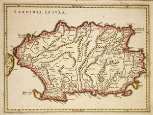 Karte der Region Sardinien von Joan Blaeu