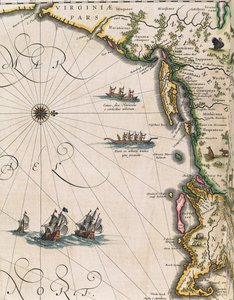Karte der Küste von Virginia, aus Theatrum Orbis Terrarum von Joan Blaeu