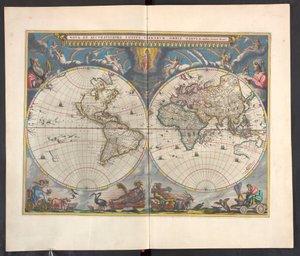 Nova et accuratissima totius terrarum orbis tabula. Auctore Ioanne Blaev. von Joan Blaeu