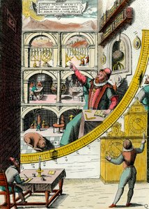 Darstellung von Tycho Brahe (1546-1601), dänischer Astronom in seinem Observatorium. Gravur aus „Atlas Major Ssive et cosmographia Blavania labore et sumptibus“ von Johannes Blaeu (1598-1673). 17. Jahrhundert. Paris, Kunstgewerbemuseum