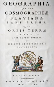 Titelseite von Teil I, Atlas Maior, Atlas in 11 Bänden, von Joan Blaeu (1596-1673), Kupferstich, 57,5x39 cm, Amsterdam