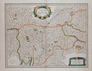 Trento-Gebiet, aus Theater of World, oder New Atlas of Maps and Representations of All Regions (Theatrum orbis terrarum, sive, Atlas novus) von Joan Blaeu (1596-1673), Italien von Joan Blaeu
