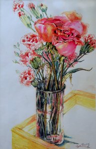 Rosa Rosen mit Nelken, 2010