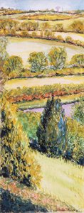 Landschaft in Suffolk, Blick aus dem Fenster, 2000 von Joan Thewsey