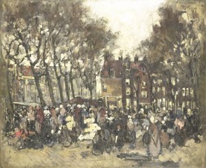 Der Noordermarkt in Amsterdam von Joannes Barnardus Antonius Maria Westerwoudt
