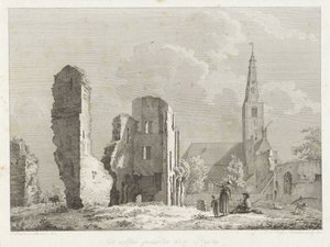 Ruine der Abtei in Rijnsburg von Joannes Pieter Visser Bender