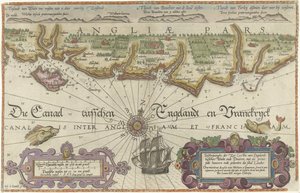 Karte der englischen Küste zwischen der Isle of Wight und Dover