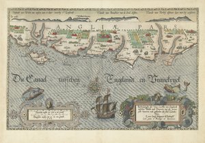 Karte der Südküste Englands zwischen der Isle of Wight und Dover