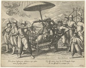 Portugiese in einer Sänfte von Joannes van Doetechum (I)