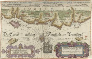 Karte der englischen Küste zwischen der Isle of Wight und Dover von Joannes van Doetecum