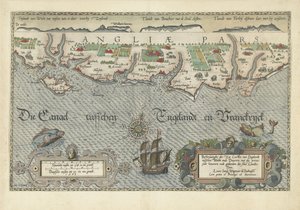 Karte der Südküste Englands zwischen der Isle of Wight und Dover von Joannes van Doetecum