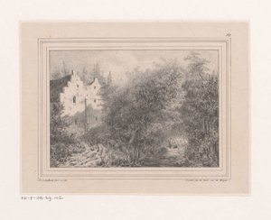 Graben und zwei Häuser von Joannes van Liefland