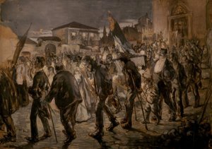 Aufbruch einer Prozession von Joaquim Mir i Trinxet