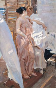 Der rosa Bademantel. Nach dem Bad von Joaquín Sorolla