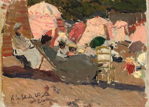 Der Strand, Biarritz, 1906 von Joaquín Sorolla