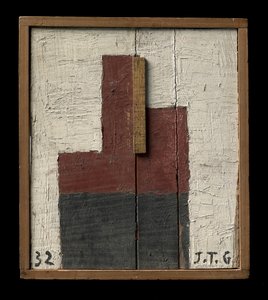Form in Siena-Erde und Schwarz von Joaquin Torres Garcia