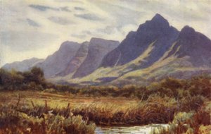 Kap-Halbinsel, Südafrika: Tafelberg von Cape Flats (Farblitho) von Joaquin Xaudaru y Echau