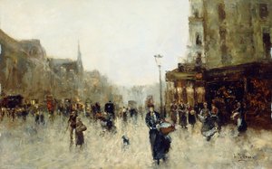 Eine Pariser Straßenszene von Joaquín Pallarés Allustante