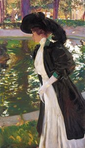 Clotilde spaziert in den Gärten von La Granja, 1907 von Joaquín Sorolla