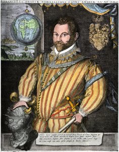 Porträt von Sir Francis Drake (Gravur) von Jodocus Hondius