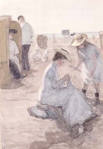 Strandszene in Scheveningen von Johan Antonio de Jonge