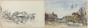 Ein Dorf in der Nähe von Brezins, 1880er Jahre von Johan Barthold Jongkind