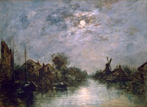 Niederländischer Kanal im Mondlicht, ca. 1840-1891