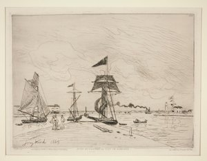 Holzsteg im Hafen von Honfleur